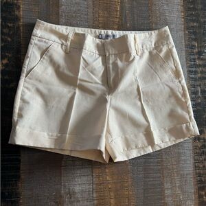 🩳Gold Sparkle Shorts Cream Color Shiny Gold Jennifer Lopez Brand Size 12